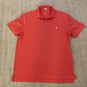 Men’s Johnnie-O Hangin’ Out Salmon Colored Short Sleeve Golf Shirt. Size Large